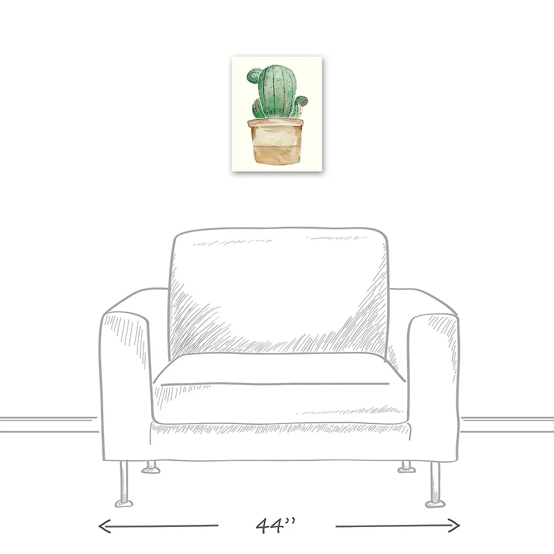 Little Potted Cactus 11" x 14" Canvas Wall Art