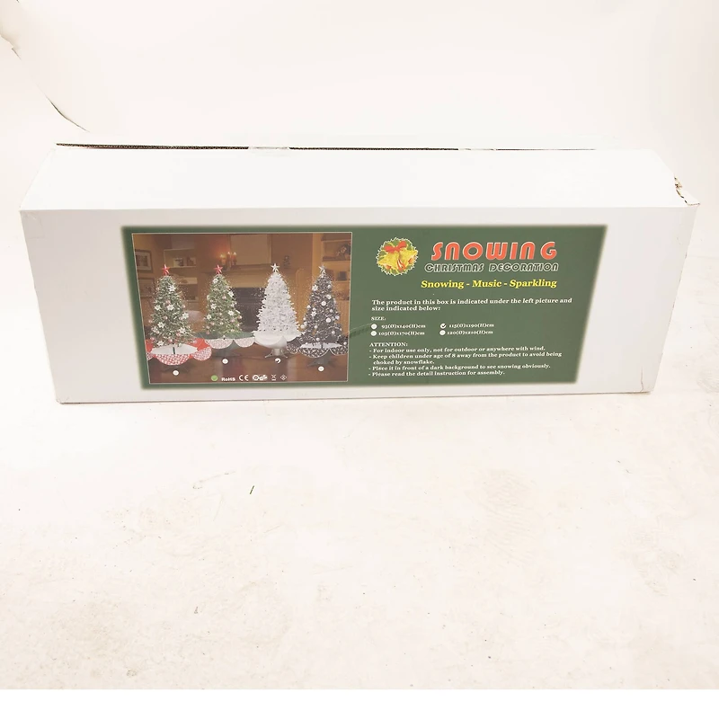 6ft. Pre-Lit Green Musical Snowing Artificial Christmas Tree, White LED Lights