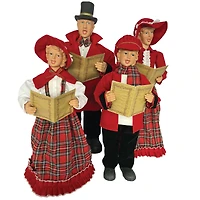 Santa's Workshop Red Plaid Carolers Set
