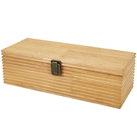 Light Brown Wood Carved Linear Box Set