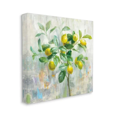 Stupell Industries Abstract Lemon Tree Branch Fruit Multicolor Painting Canvas Wall Art