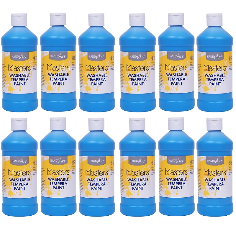 6 Packs: 12 ct. (72 total) Little Masters® Washable Tempera Paint, 16oz.