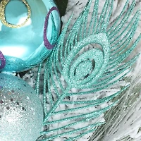 Snowy Pine & Ornament Spray