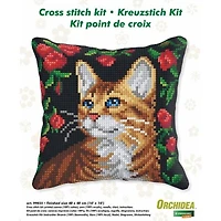 Orchidea Cushion Cross Stitch Kit Cat
