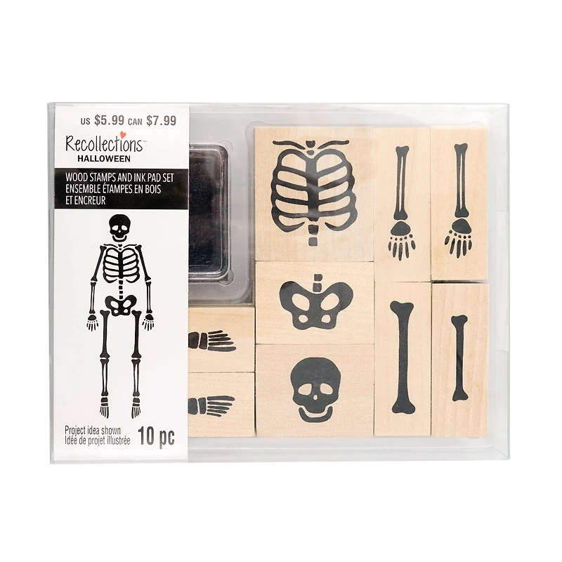 Skeleton Wood Stamps & Ink Pad Set by Recollections™