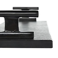 Black Marble Slim Textured Living Room Décor Tray with Rod Handles, 2ct.