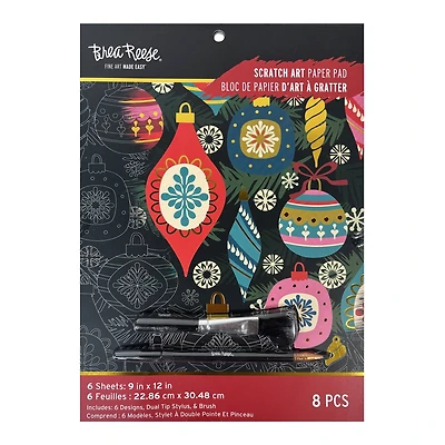 Brea Reese™ 9" x 12" Modern Christmas Scratch Art Paper Pad