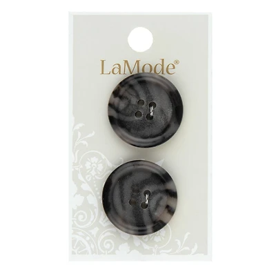LaMode 1" Grey 4-Hole Buttons, 2ct.