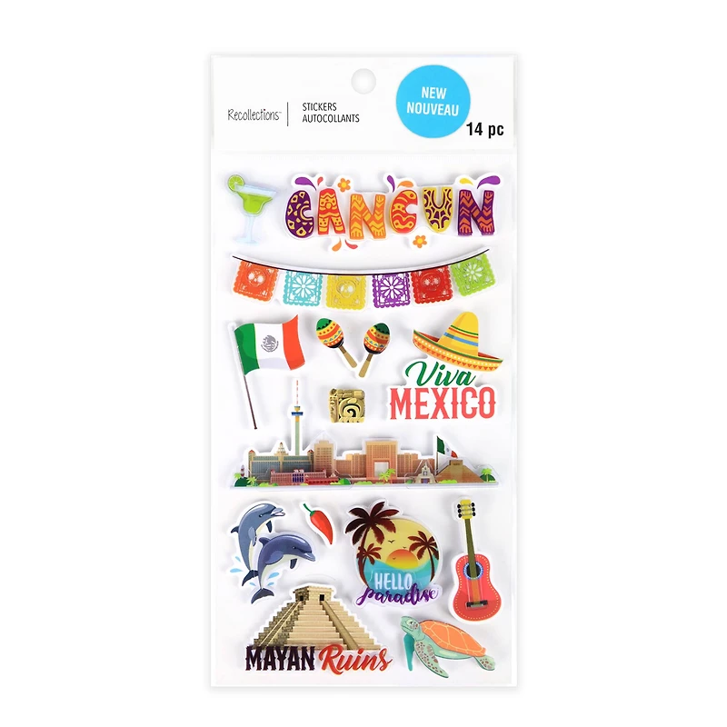 12 Pack: Cancun Dimensional Stickers by Recollections™