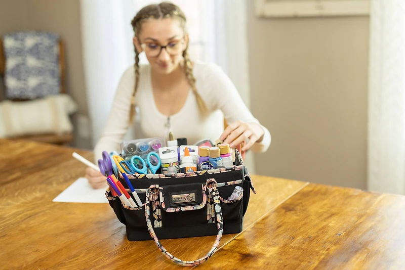 Everything Mary Black Floral Deluxe Store & Tote