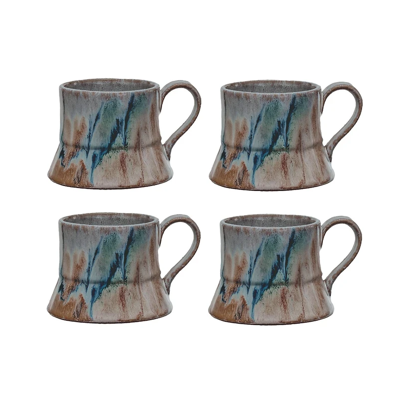 Hello Honey® 3.5" Autumnal Harmony Reactive Glaze Mugs, 4ct.