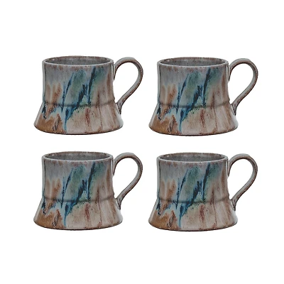Hello Honey® 3.5" Autumnal Harmony Reactive Glaze Mugs, 4ct.