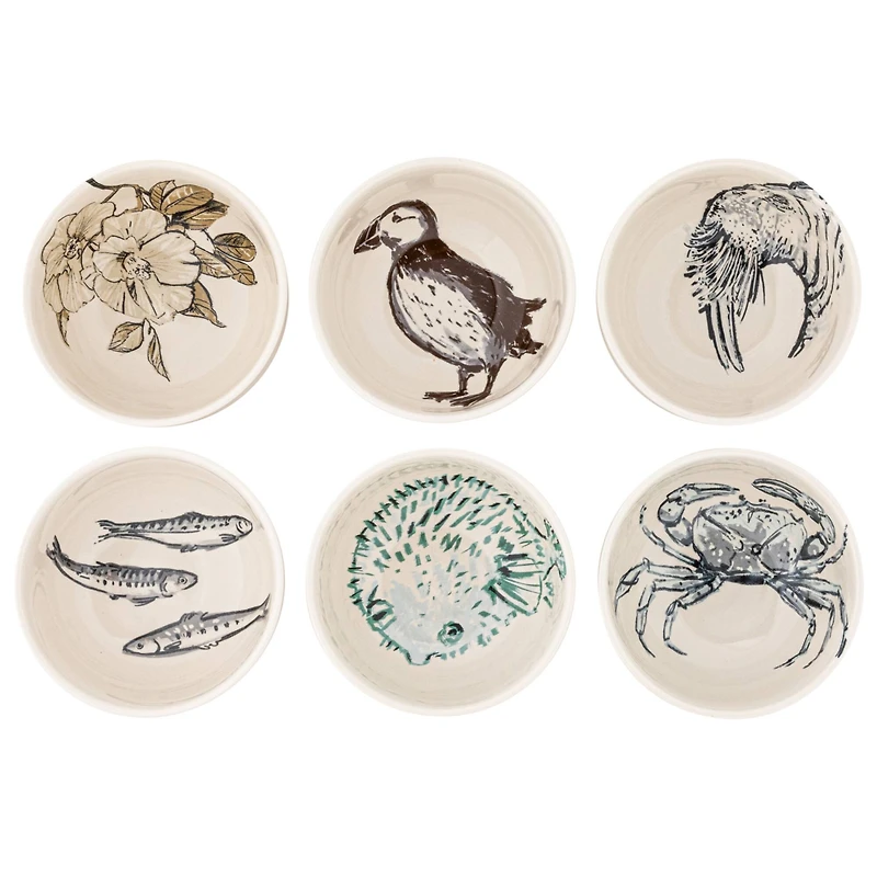 Hello Honey® 6" Sea Animal Designs Stoneware Cereal Bowl Dinnerware Set