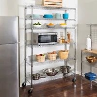 Honey Can Do Chrome 6-Tier Heavy-Duty Adjustable Shelving Unit