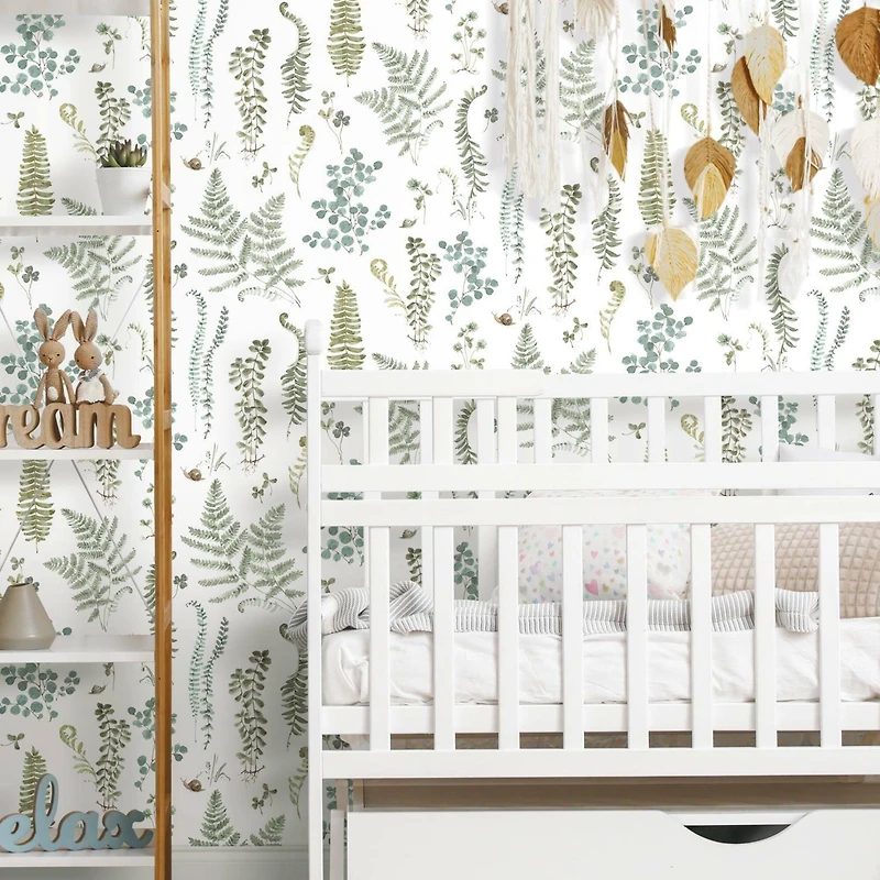 RoomMates White Fern Study Peel & Stick Wallpaper