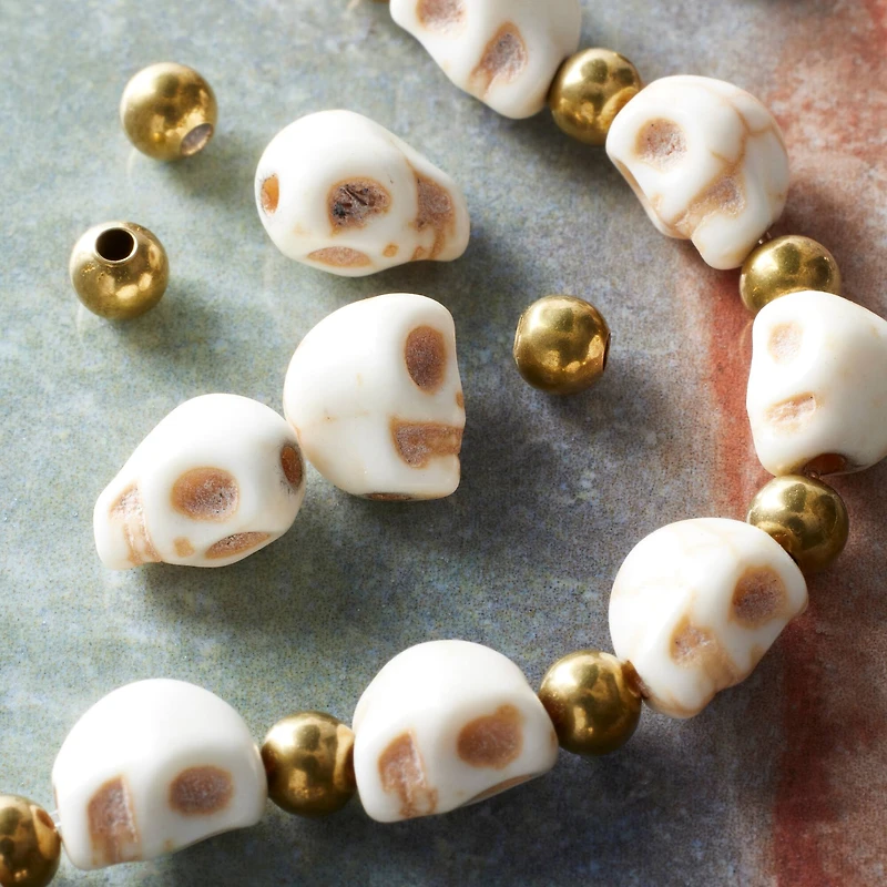 12 Packs: 31 ct. (372 total) Skull Howlite Beads, 8mm by Bead Landing®