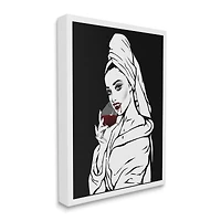 Stupell Industries Vampire Wine Glass Glam Woman Canvas Wall Art