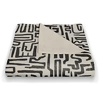 Black Maze Lines 50" x 60" Coral Fleece Blanket