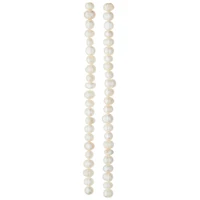 White Pearl Rondelle Beads, 8mm by Bead Landing™
