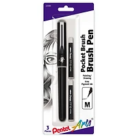 Pentel Arts® Medium Gray Pocket Brush Pen with 2 Refills