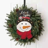 Glitzhome® 19" Lighted Snowman Wall Décor