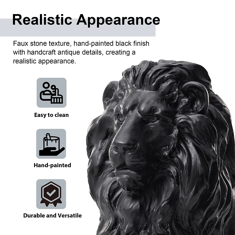 Glitzhome® 22" Lying Guardian Lion Statue