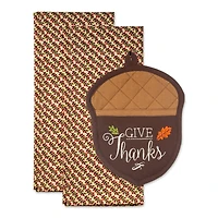 Thanks Acorn Potholder Gift Set