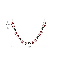 Hello Honey® 6ft. Handmade Wool Felt "HO HO HO" with Holly Leaves & Berries Garland