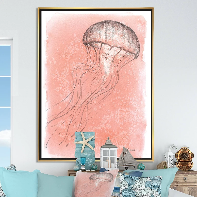 Designart - Coastal Sea Life IV jellyfish sketches