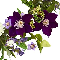 22'' Purple & White Mixed Flower Wreath