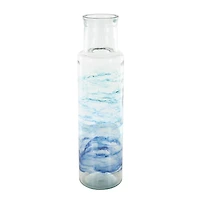 Blue Abstract Ombre Recycled Glass Vase