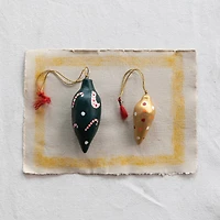 Hello Honey® Hand-Painted Paper Mache Bulb Ornament Set