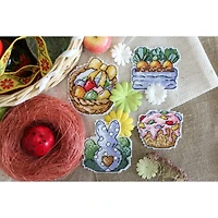 MP Studia Rabbit and Carrots. Magnets Plastic Canvas Plastic Canvas Counted Cross Stitch Kit