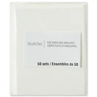 50 Sets of Ivory Flat Cards & Envelopes by Recollections™, 4.25" x 5.5"