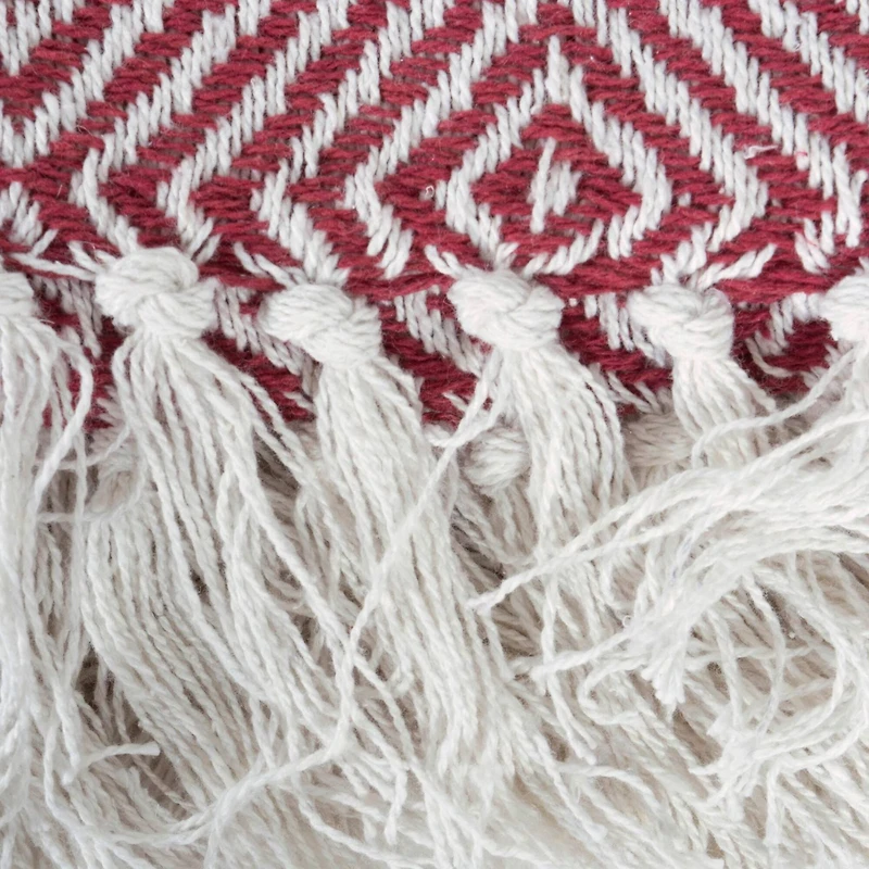DII® Barn Red X-Diamond Geometric Throw