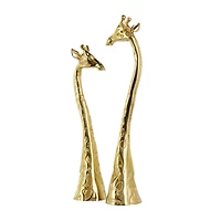 Gold Aluminum Giraffe Sculpture Set