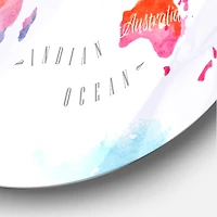 Designart - World Map In and Blue