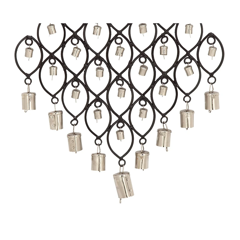 Black Metal Eclectic Windchime, 13" x 1" x 24"
