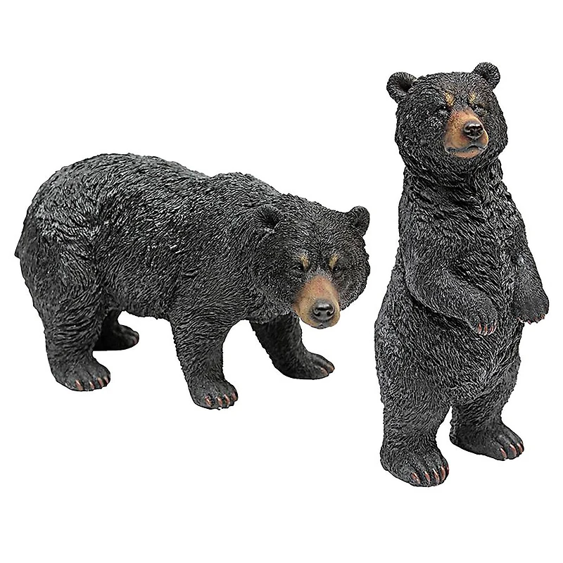 Design Toscano Walking & Standing Black Bear Statue Set