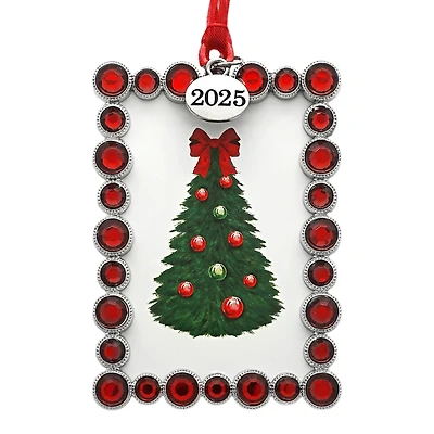 2" x 3" Silver & Red Jeweled Metal Ornament Frame by Studio Décor®