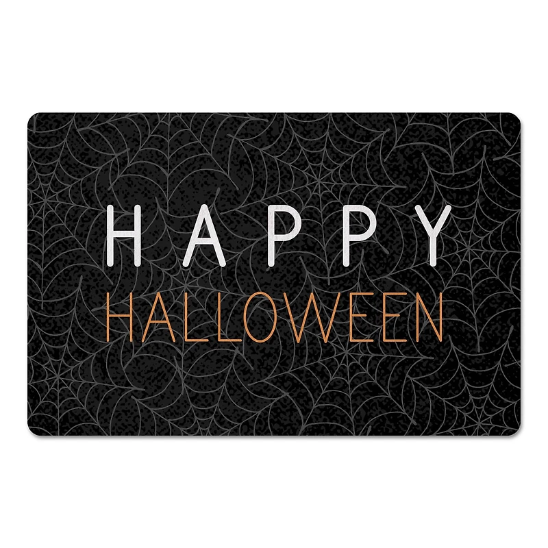 Happy Halloween Spider Webs 27" x 18" Floor Mat
