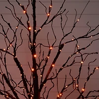 5ft. Pre-Lit Halloween Black Twig Artificial Tree with 240 Orange & Purple LED Lights