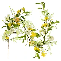 5ft. Yellow Berry & Thistle Floral Spring Garland
