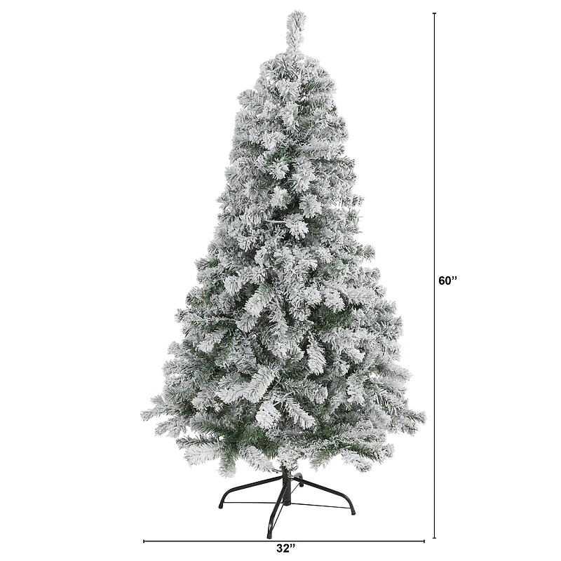 5ft. Unlit Flocked Rock Springs Spruce Artificial Christmas Tree