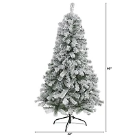 5ft. Unlit Flocked Rock Springs Spruce Artificial Christmas Tree