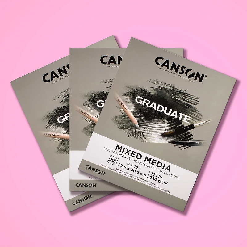 Canson® Graduate Foldover Gray Toned Mixed Media Pad, 9" x 12"