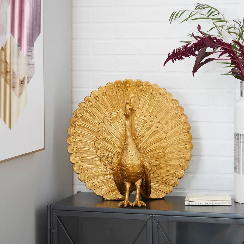 Gold Polystone Glam Sculpture, 20" x 18"