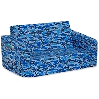 Delta Children 30" Blue Camo Cozee Flip Out 2-in-1 Convertible Chair to Lounger