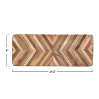 Hello Honey® Mango Wood Chevron Pattern Cheese or Cutting Board