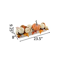 Flora Bunda® 23" Ledge Pumpkin Arrangement with Candle Holder